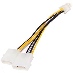 MOLEX 2x4Pin-M naar PCI-EXPRESS 6Pin-H kabel (Mini-Fit: 4.20 Pitch)