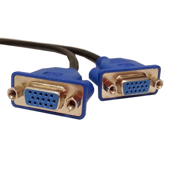 Cable Duplicador DMS59 a VGA 15cm (1 DMS59-M a 2 HD15-H)