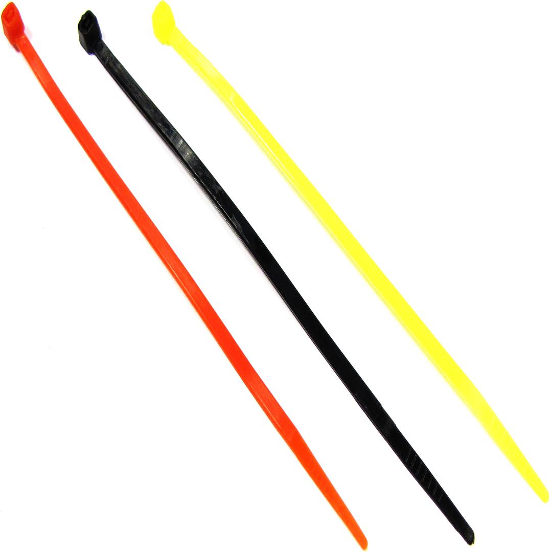 Nylon flenzen van verschillende kleuren in blister van 75 eenheden