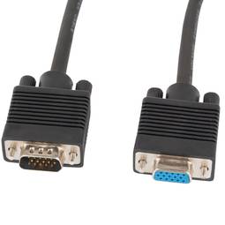 Lanberg VGA male naar female kabel 1,8 m zwart CA-VGAC-10CC-0018-B+
