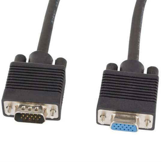 Cable adaptador VGA mascle a VGA femella 5 metres negre de Lanberg CA-VGAC-10CC-0050-B+