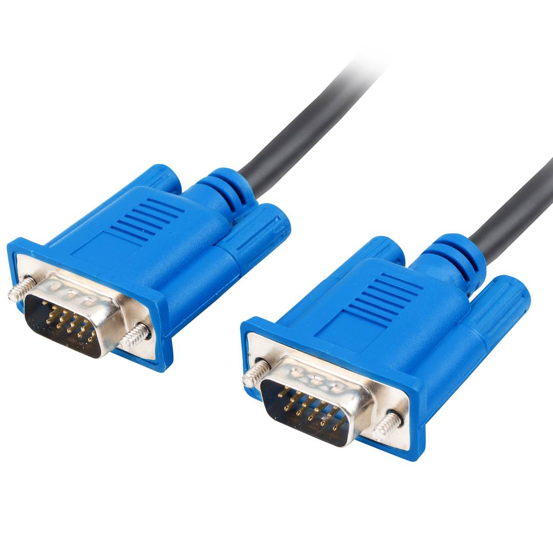 Lanberg czarny rdzeń ferrytowy podwójnie ekranowany 3m męski na męski kabel VGA CA-VGAC-10CU-0030-BK