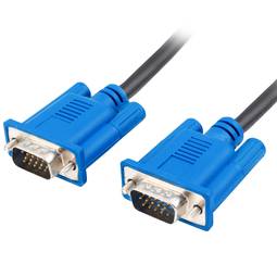 Lanberg zwarte ferrietkern dubbel afgeschermde 3 m male naar male VGA-kabel CA-VGAC-10CU-0030-BK
