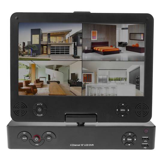 Cyfrowy rejestrator wideo DVR 4CH H.264 HDMI CBVS D1 z 10-calowym ekranem LCD