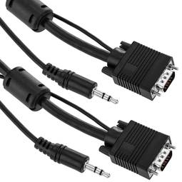 Super VGA cable with audio jack male male 3.5 mm 10 m