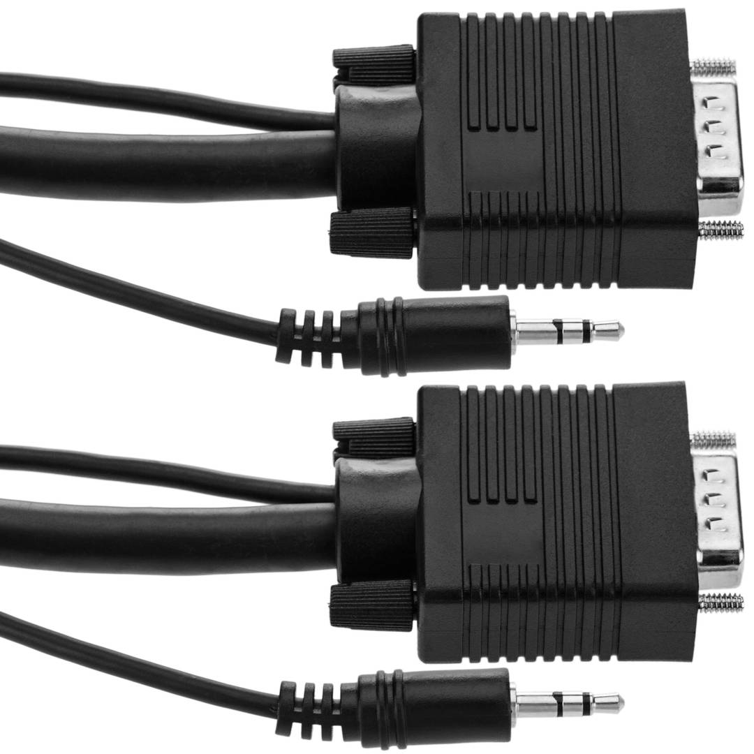 Adaptateur HDMI Vers VGA + Audio 3.5mm - Câble 20cm, Noir, Résolution 1920x1200