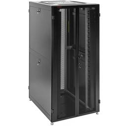 Armário rack de pavimento 19" de pé 42U 800x800x2000mm porta perfurada MobiRack GO montado