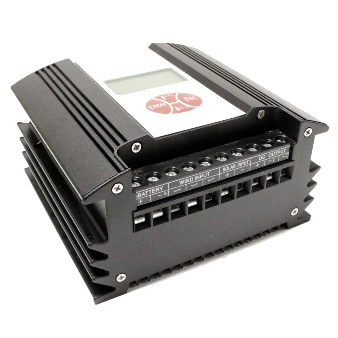 Controlador solar y eólico híbrido de 400W 24V con visor LCD