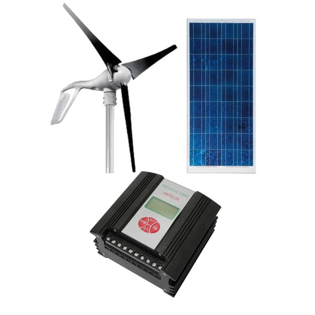 Controlador solar y eólico híbrido de 400W 24V con visor LCD