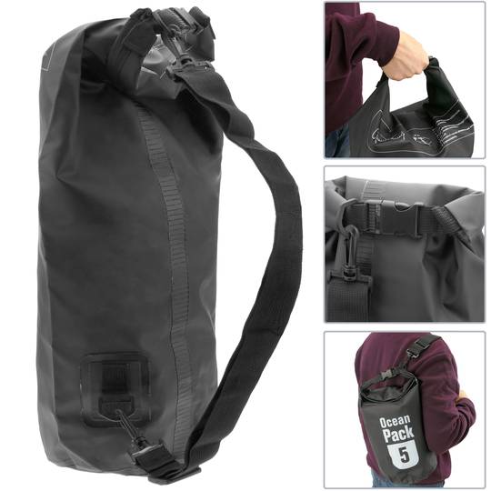 Saco impermeável 5L. Mochila de água para caiaque náutico canoagem pesca camping