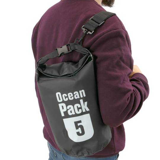 Saco impermeável 5L. Mochila de água para caiaque náutico canoagem pesca camping