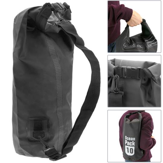 Waterproof bag 10L. Dry bag for boating canoeing swimming skiing snowboarding camping nautical