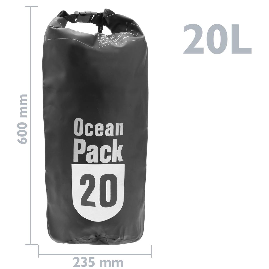 Saco impermeável 20L. Mochila de água para caiaque náutico canoagem pesca camping