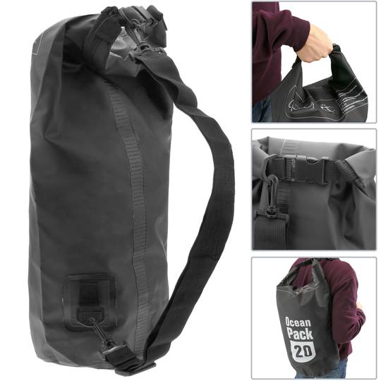 Saco impermeável 20L. Mochila de água para caiaque náutico canoagem pesca camping