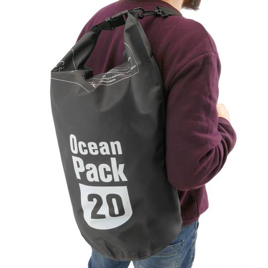 Saco impermeável 20L. Mochila de água para caiaque náutico canoagem pesca camping