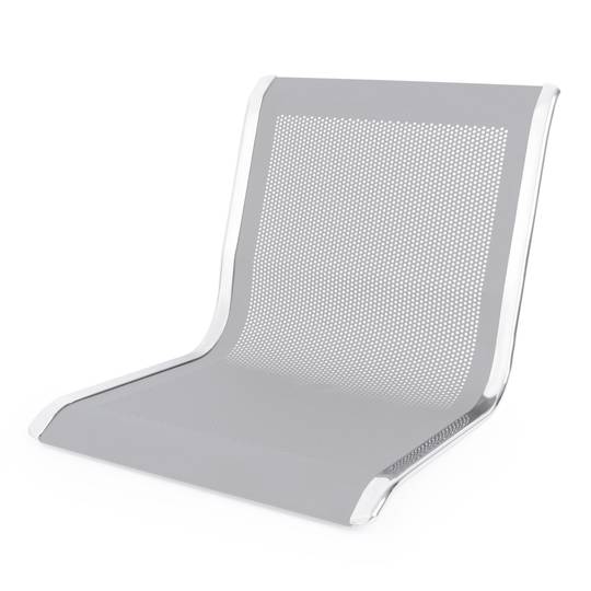 Bank für wartezimmer mit 3 ergonomisch stühlen silber
