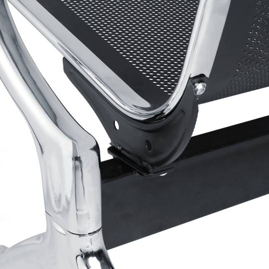 Wachtkamerbank met 2-zits zwarte ergonomische stoelen