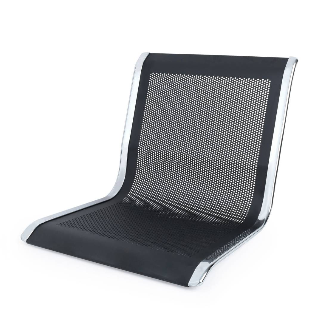 Banco para sala de espera com 2 cadeiras ergonómicas preto