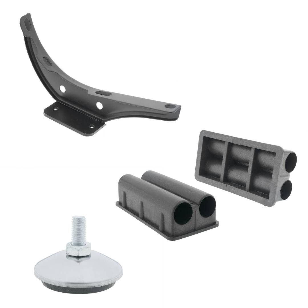 Banco para sala de espera com 2 cadeiras ergonómicas preto