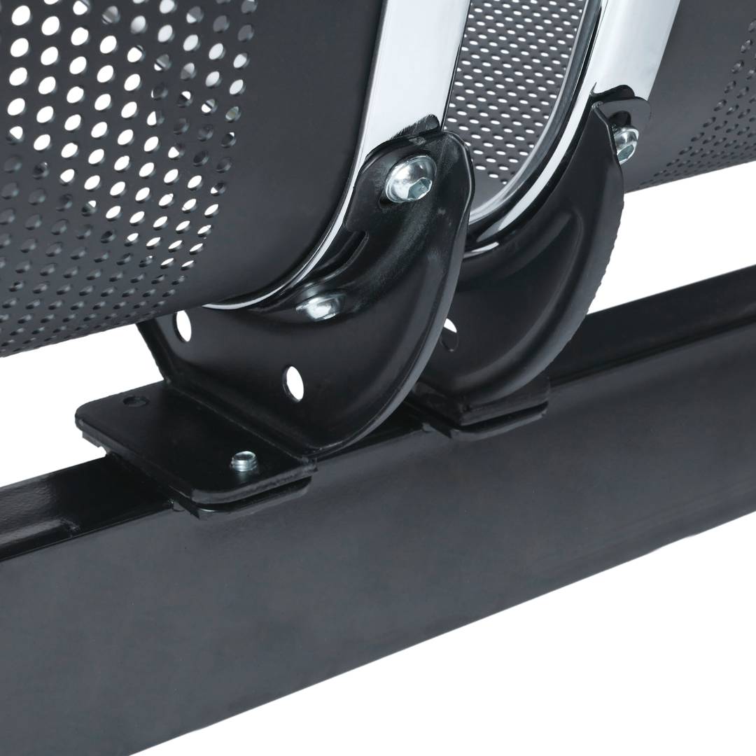Waiting room bench chair with 3 ergonomic seat black
