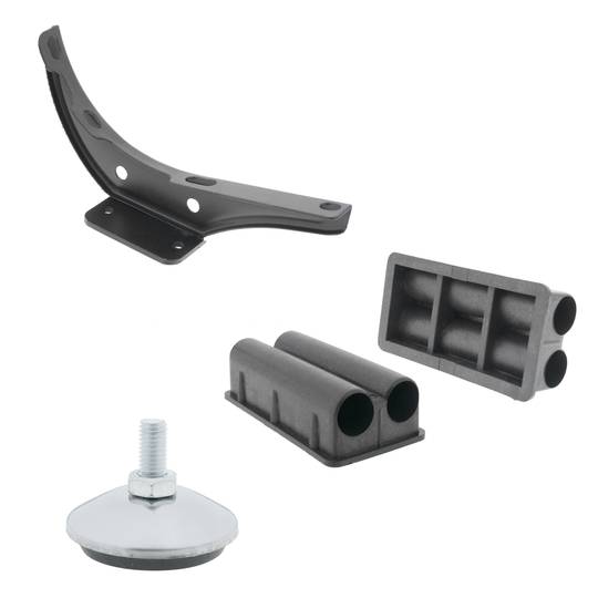 Banco para sala de espera com 4 cadeiras ergonómicas preto