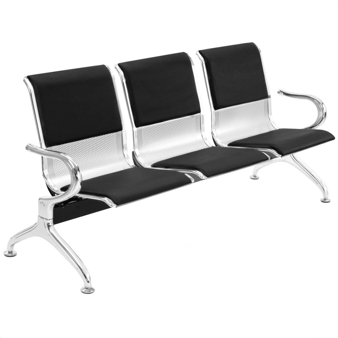 waiting room bench chair with 3 ergonomic padded seat