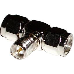 T-conector RSMA (1 x RSMA-Fêmea/2 x RSMA-Macho)