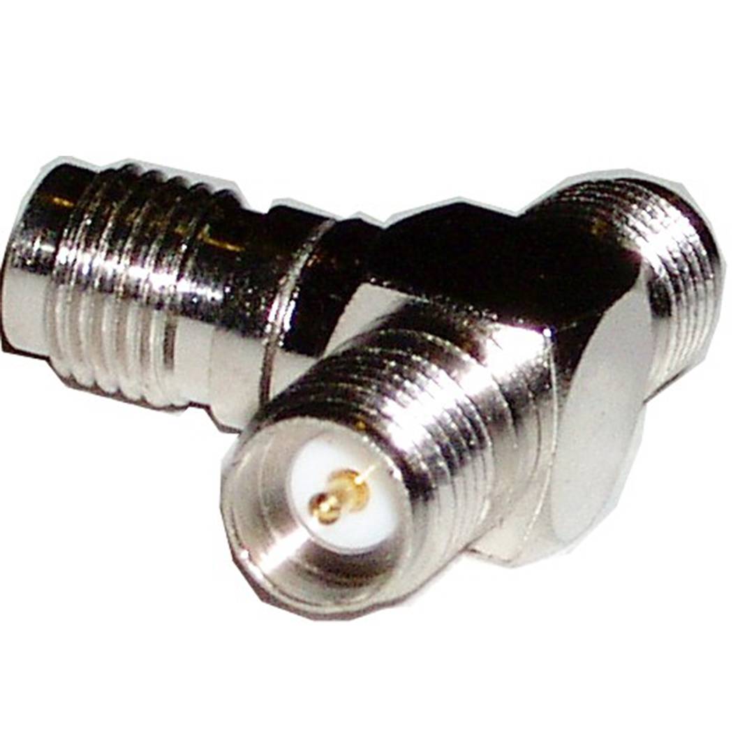 T-conector RSMA (1 x RSMA-Fêmea/2 x RSMA-Fêmea)