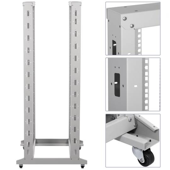 Armari rack 19'' obert 38U 600x600x1820mm blanc Open2 MobiRack de RackMatic