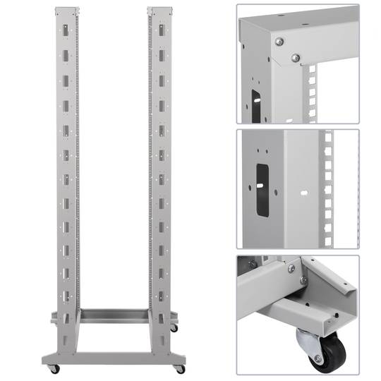 Armário rack 19'' aberto 42U 600x600x2000mm branco Open2 MobiRack por RackMatic