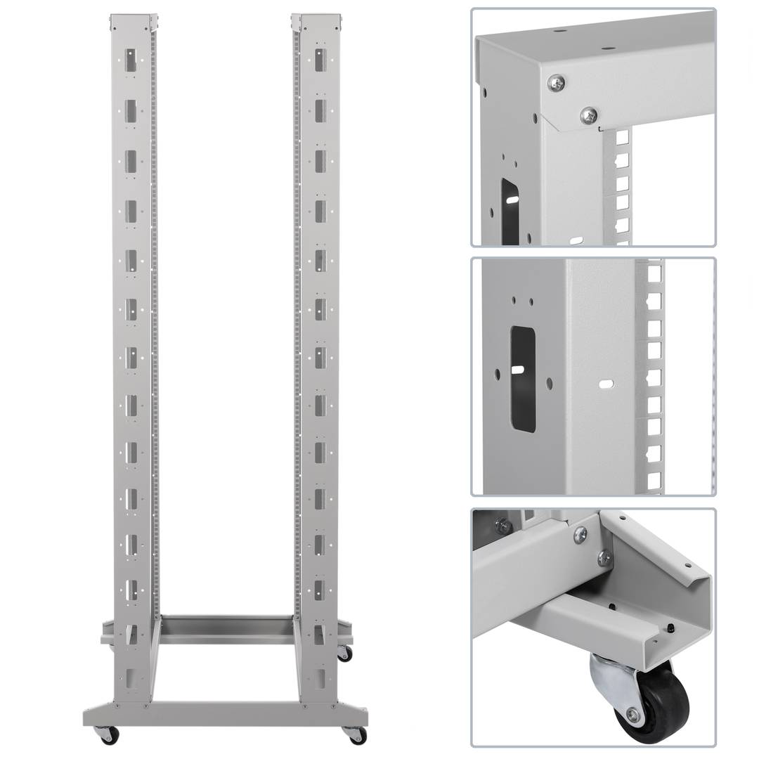 Rackschrank 19'' offen 42U 600x800x2000mm weiss Open2 MobiRack von RackMatic