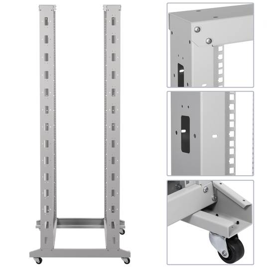 Rackschrank 19'' offen 42U 600x800x2000mm weiss Open2 MobiRack von RackMatic