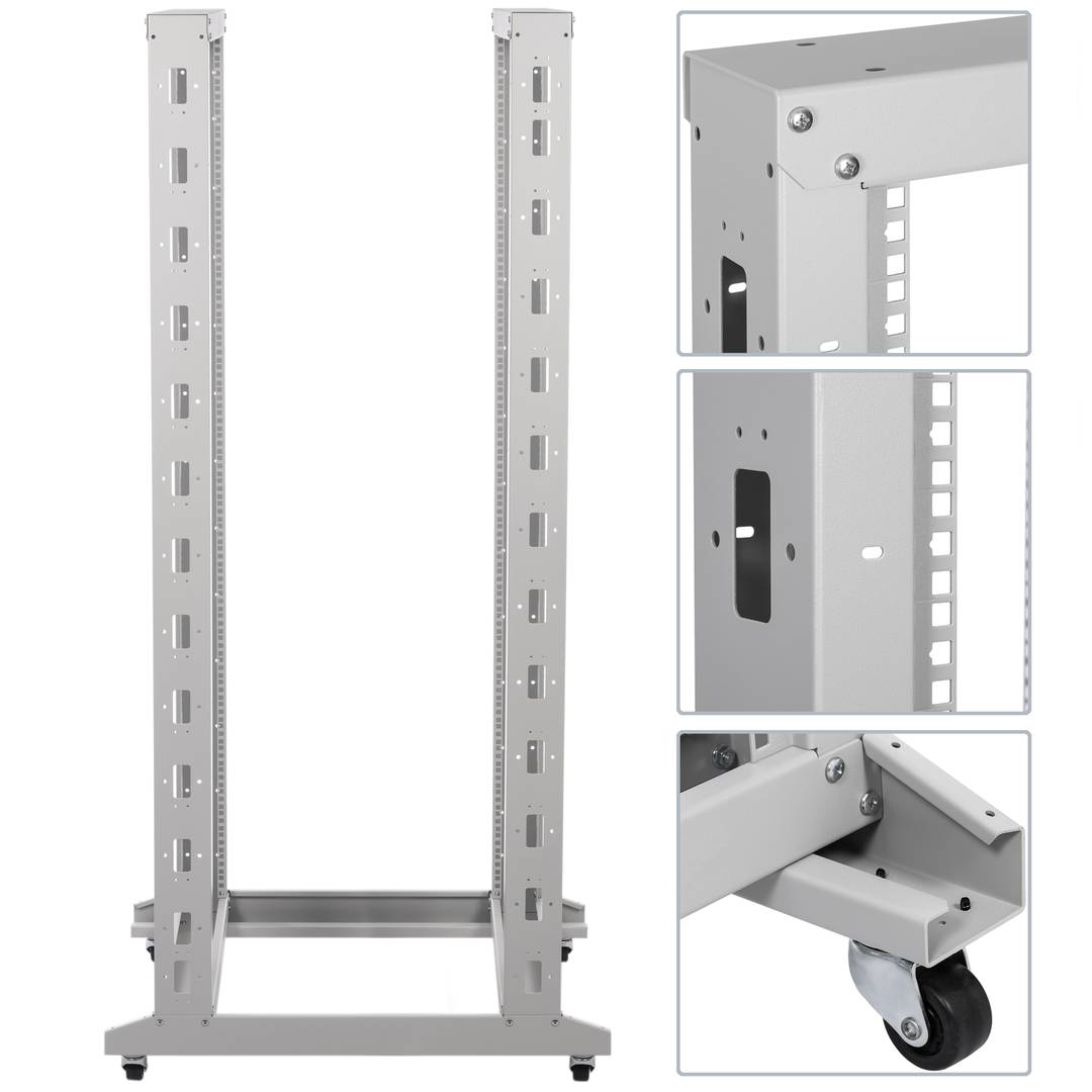Rackkast 19'' open 38U 600x1000x1820mm wit Open2 MobiRack van RackMatic