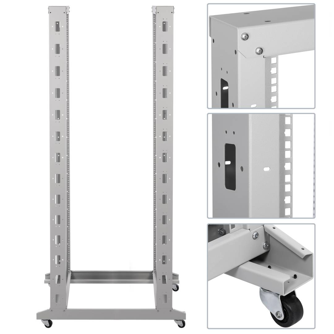Armoire rack 19'' ouverte 42U 600x1000x2000mm blanc Open2 MobiRack by RackMatic