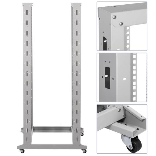 Armoire rack 19'' ouverte 42U 600x1000x2000mm blanc Open2 MobiRack by RackMatic