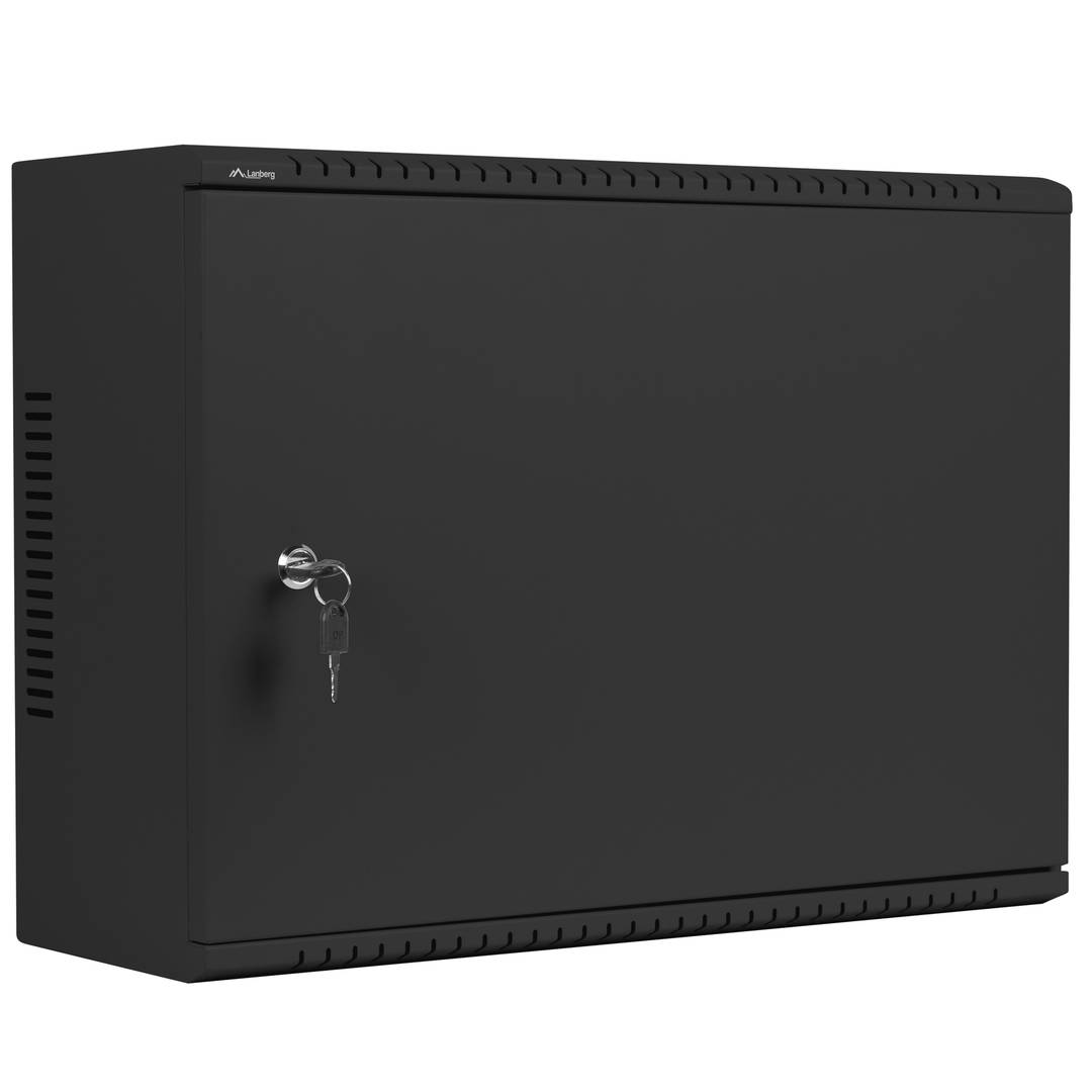 Rack19 a parete 4U verticale e 3U orizzontale con DIN F200 540x200x400 porta metallica nera Lanberg