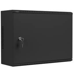 Rack19 mural 4U vertical et 3U horizontal avec DIN F200 540x200x400 porte métallique noire Lanberg