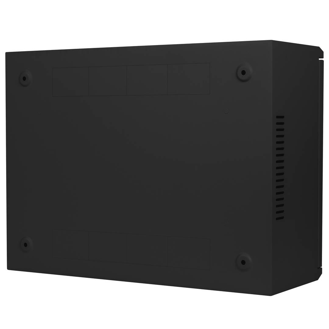 Rack19 a parete 4U verticale e 3U orizzontale con DIN F200 540x200x400 porta metallica nera Lanberg