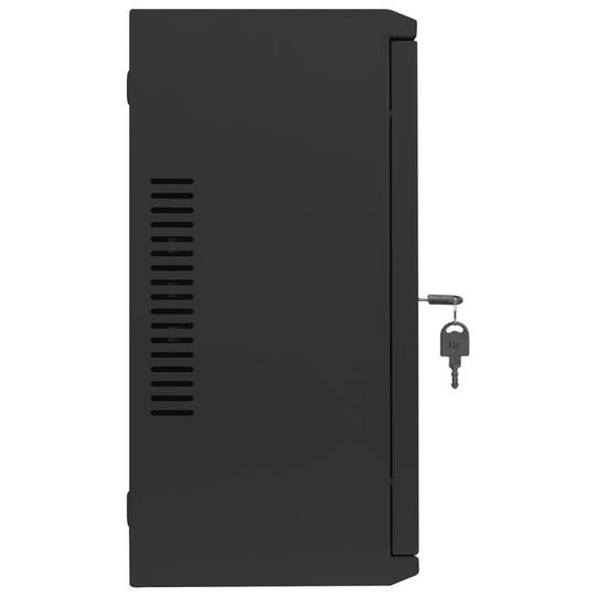 Rack19 a parete 4U verticale e 3U orizzontale con DIN F200 540x200x400 porta metallica nera Lanberg