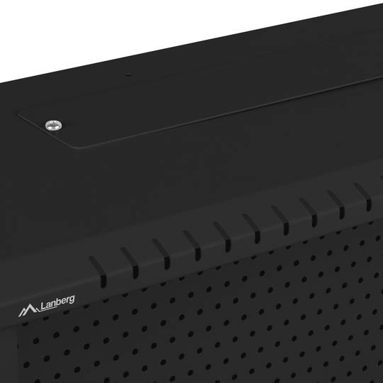 Rack19 a parete 4U verticale e 3U orizzontale con DIN F200 540x200x400 porta metallica nera Lanberg