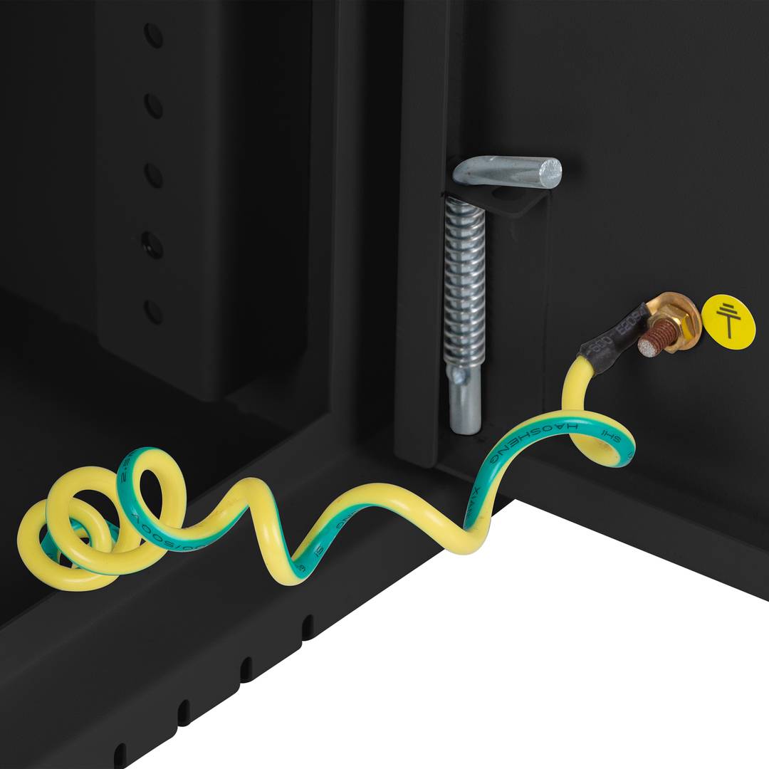 Rack19 a parete 4U verticale e 3U orizzontale con DIN F200 540x200x400 porta metallica nera Lanberg