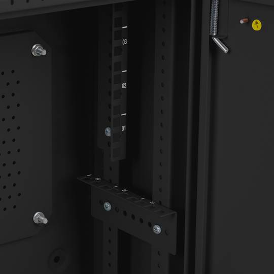 Rack19 a parete 4U verticale e 3U orizzontale con DIN F200 540x200x400 porta metallica nera Lanberg