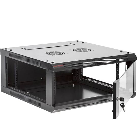 Server rack cabinet 19 inch 4U 600x450x280mm wallmount SOHORack GO assembled