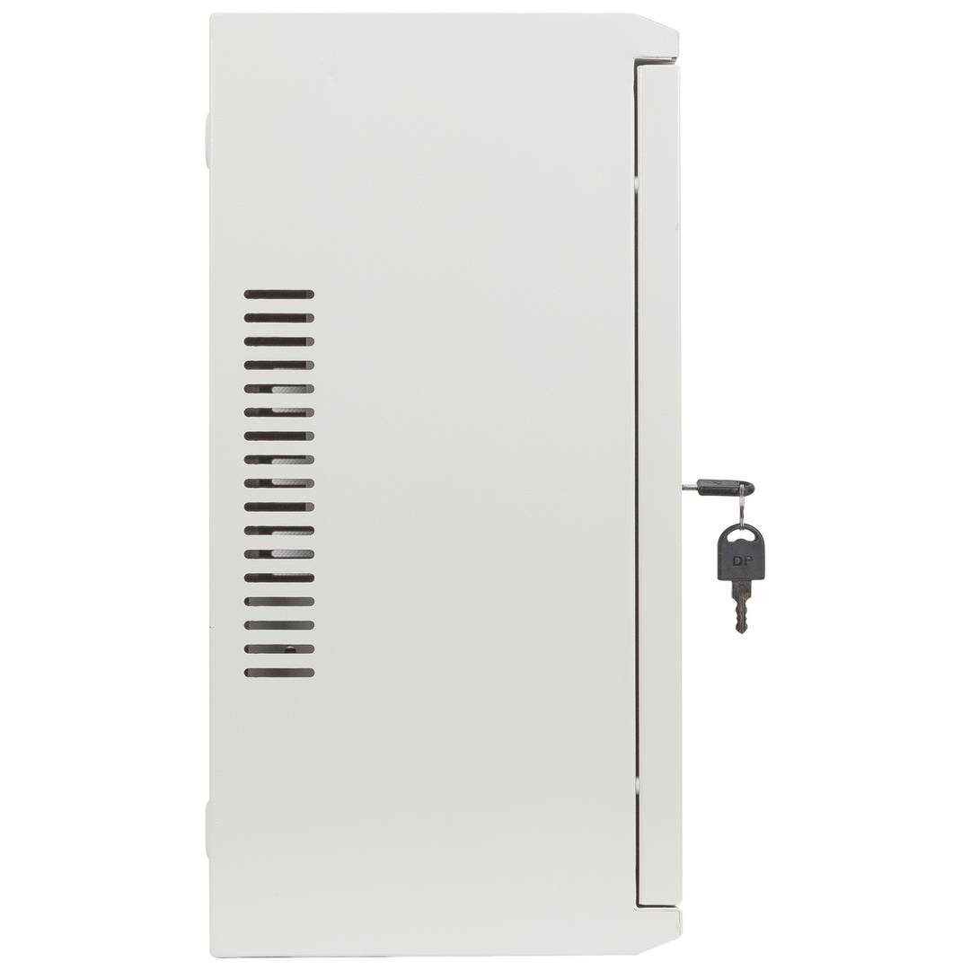 Rack19 a parete 4U verticale e 3U orizzontale con DIN F200 540x200x400 porta metallica bianca Lanberg