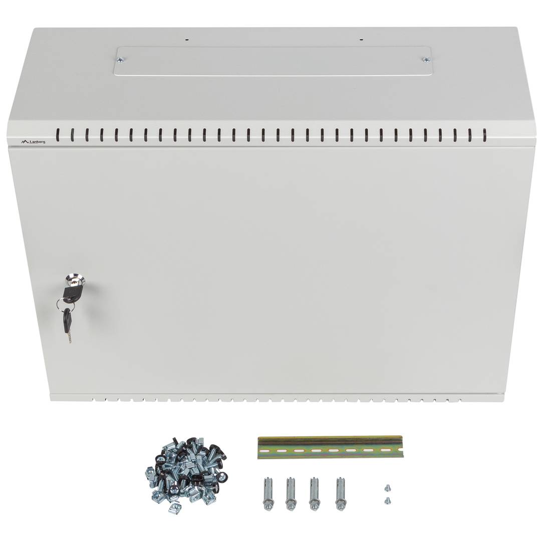 Rack19 a parete 4U verticale e 3U orizzontale con DIN F200 540x200x400 porta metallica bianca Lanberg