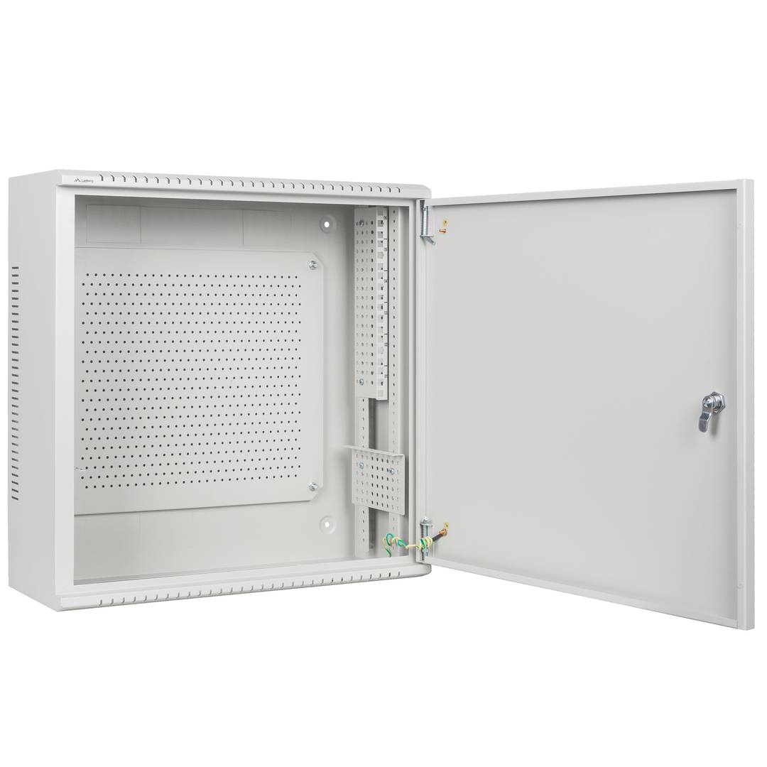 Rack19 ścienny 6U+3U F200 540x200x540 białe metalowe drzwi Lanberg