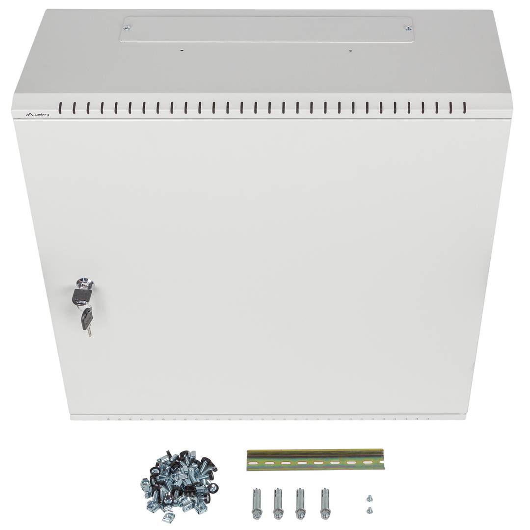 Rack19 ścienny 6U+3U F200 540x200x540 białe metalowe drzwi Lanberg