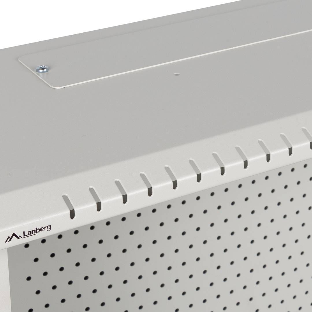 Rack19 ścienny 6U+3U F200 540x200x540 białe metalowe drzwi Lanberg