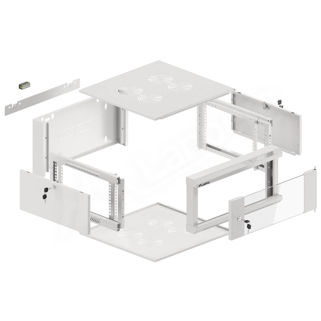 Wandgehäuse 19'' 4U 570x600x277mm weiß Wandmontage Lanberg