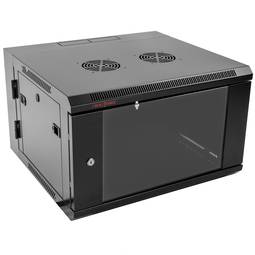 SOHORack czarna 19" obrotowa szafa 6U 60 x 55 x 37 cm naścienna